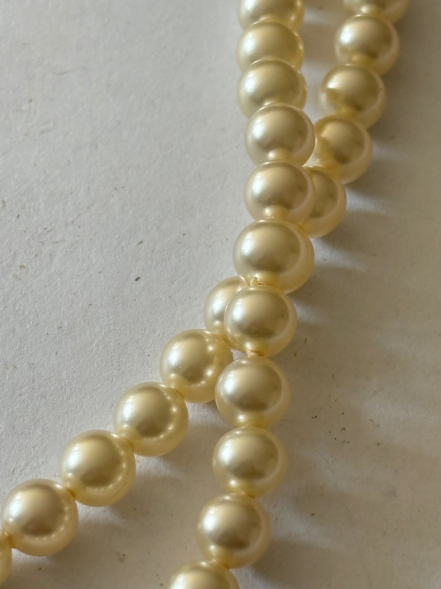 Double tier pearl style necklace with diamante clasp