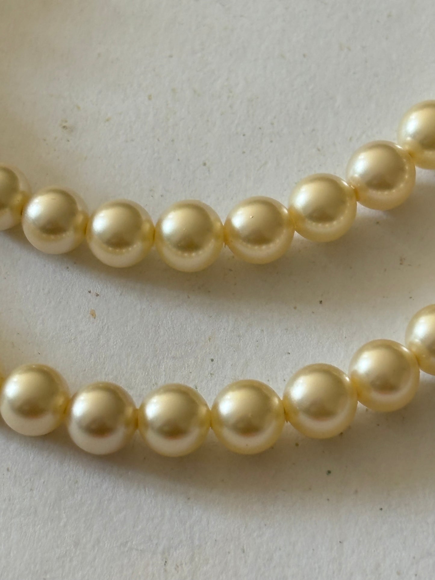 Double tier pearl style necklace with diamante clasp