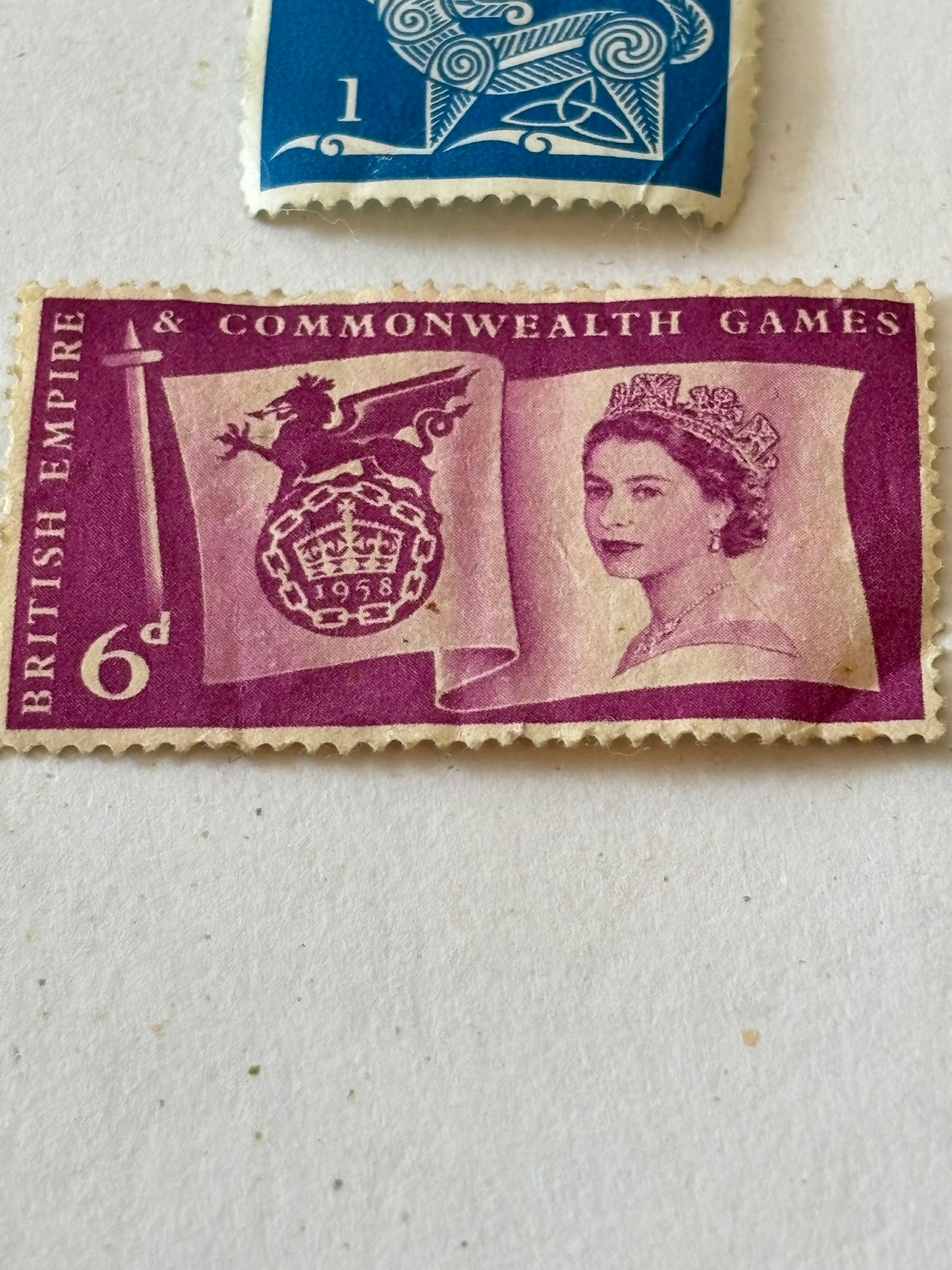 British Commonwealth Empire Games 6d Stamp & 2 x Irish Stamps