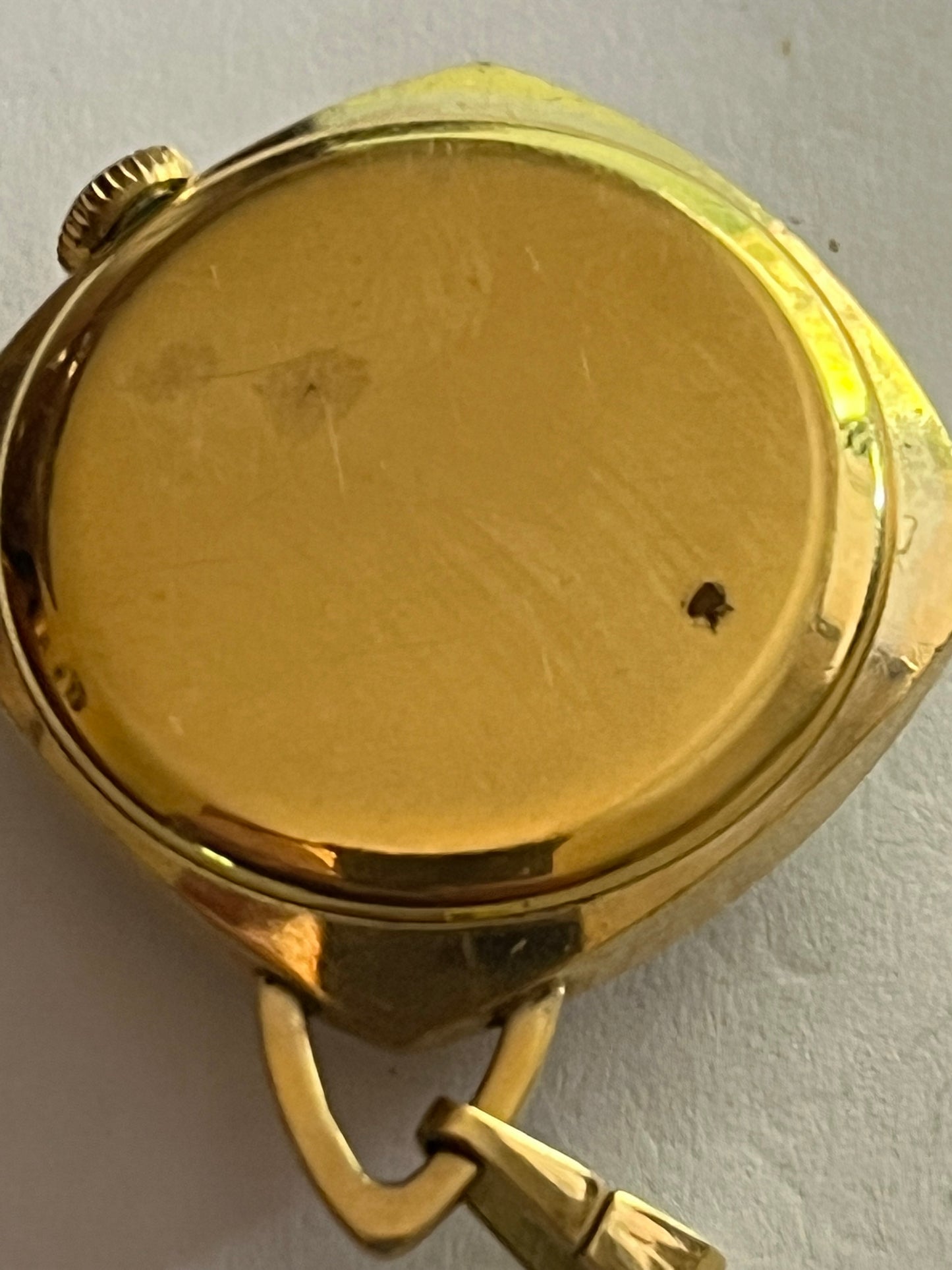 Perfex gold metal manual pendant watch - No Chain - Untested but working