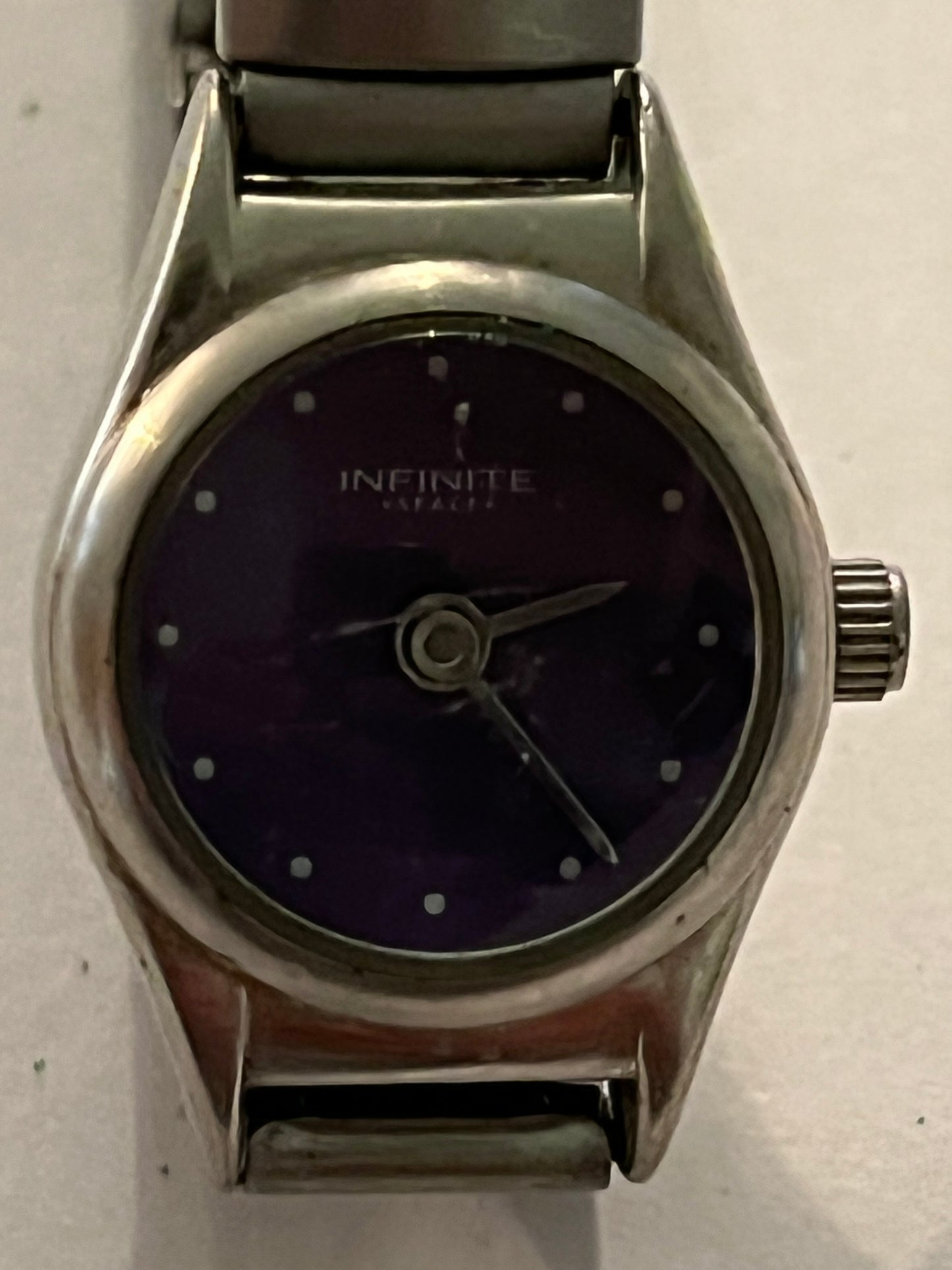 Infinite Purple fisheye ladies stretch watch - Untested