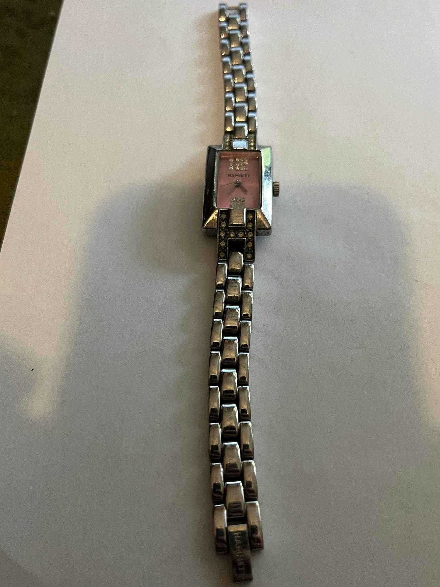 Katherine Hamnett Silver and Pink Ladies Watch - Untested