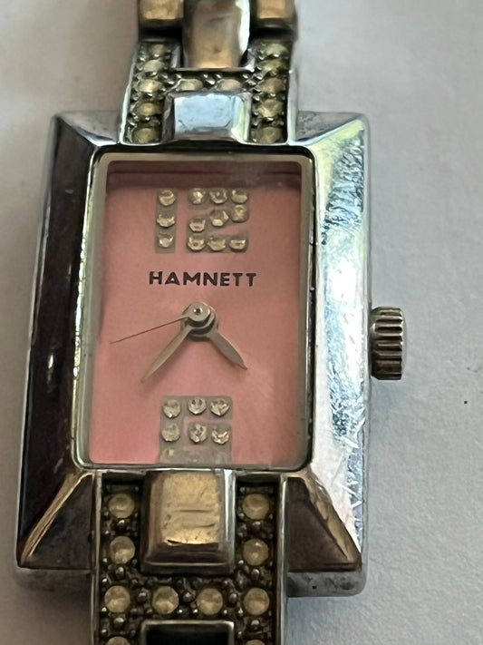 Katherine Hamnett Silver and Pink Ladies Watch - Untested