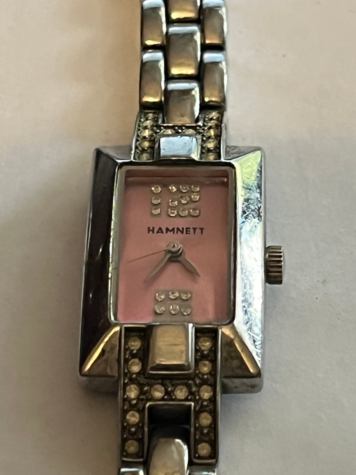 Katherine Hamnett Silver and Pink Ladies Watch - Untested