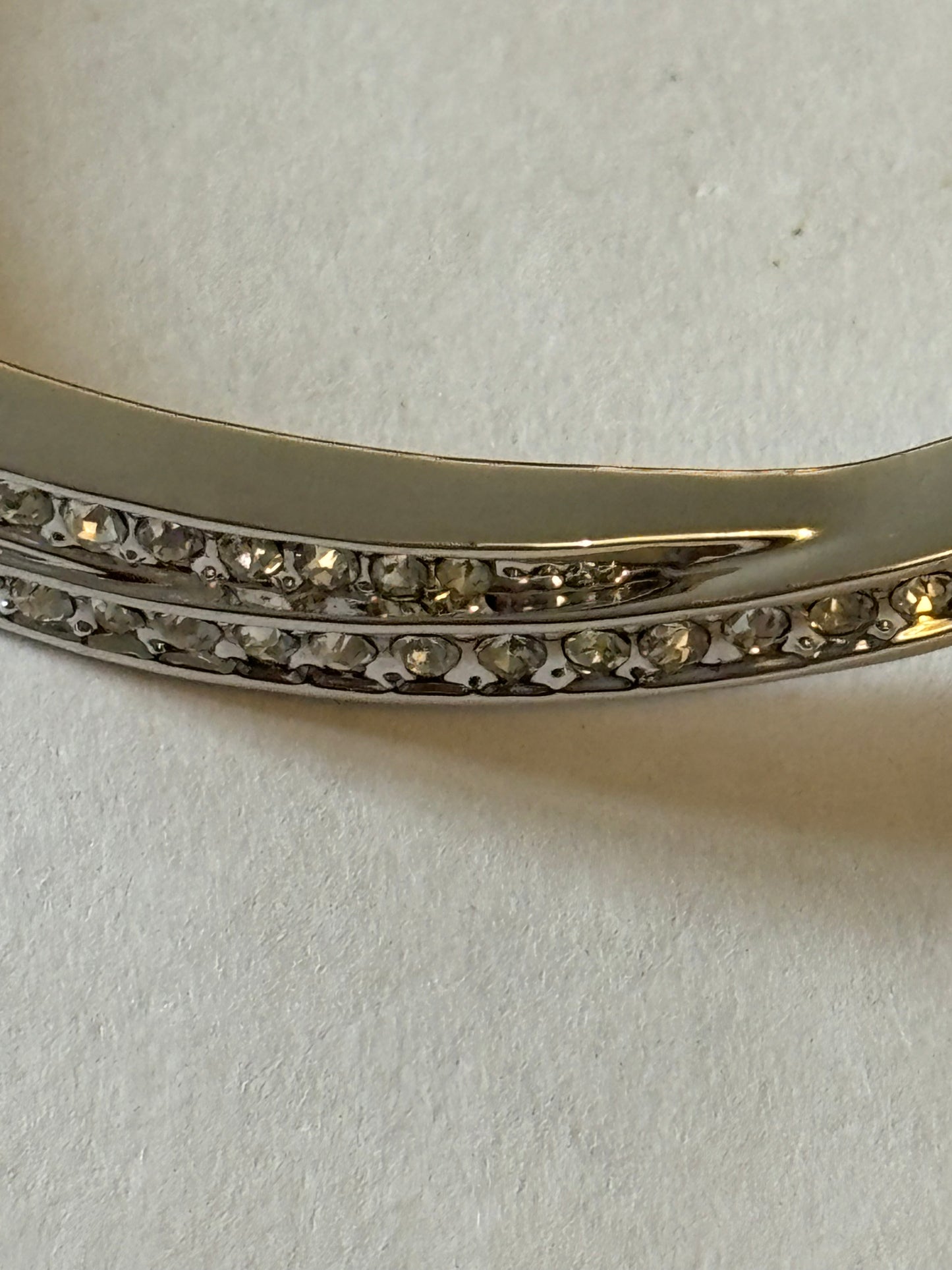 Silver diamante crossover bangle