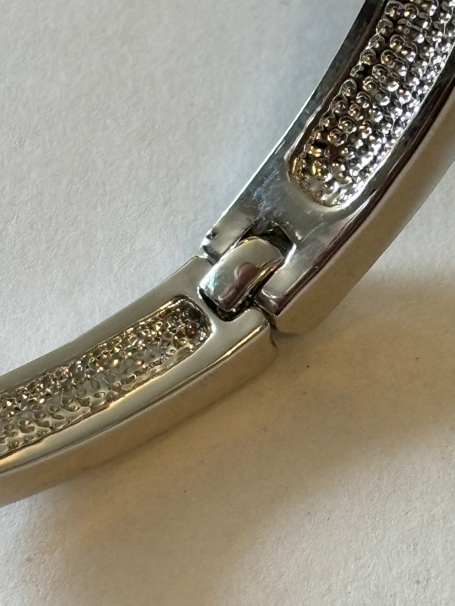 Silver diamante crossover bangle