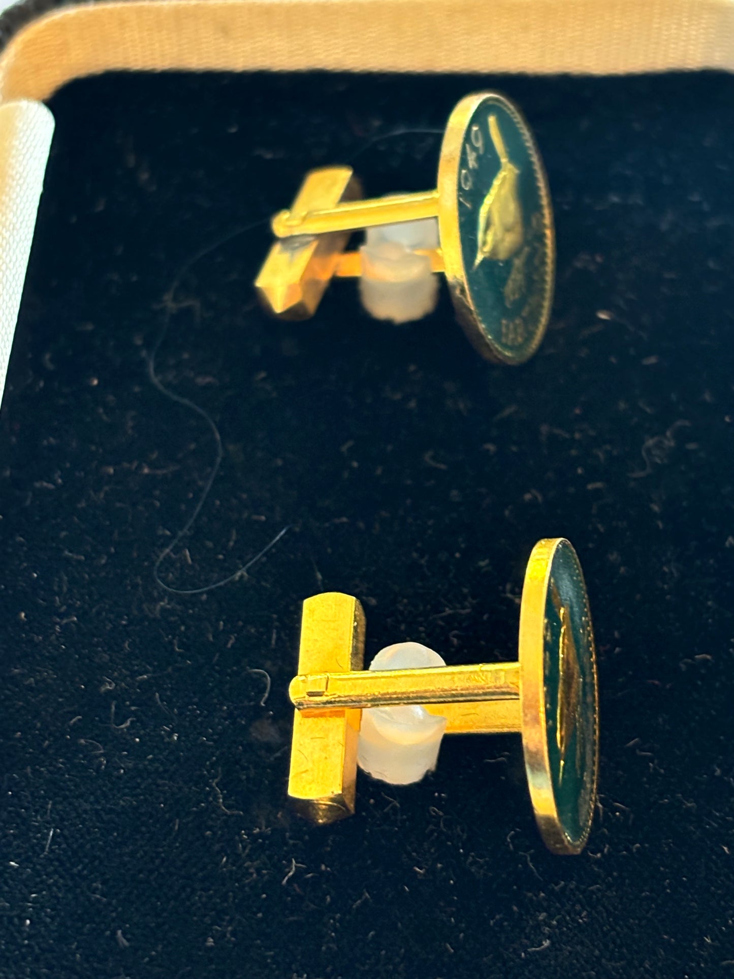 1949 Farthing - Gilt and coloured Cufflinks - Boxed