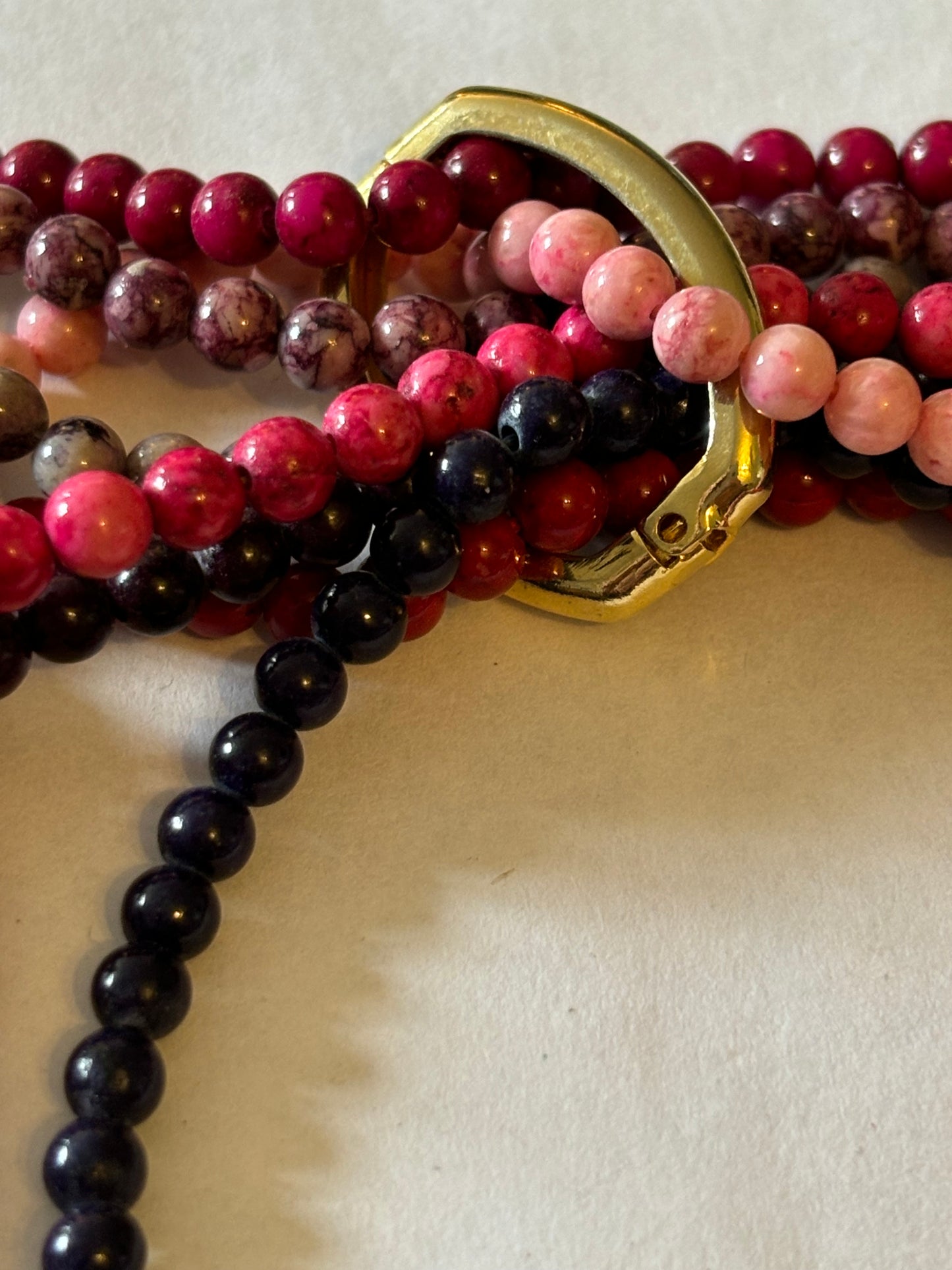 Red, Purple & Pink Multi bead necklace