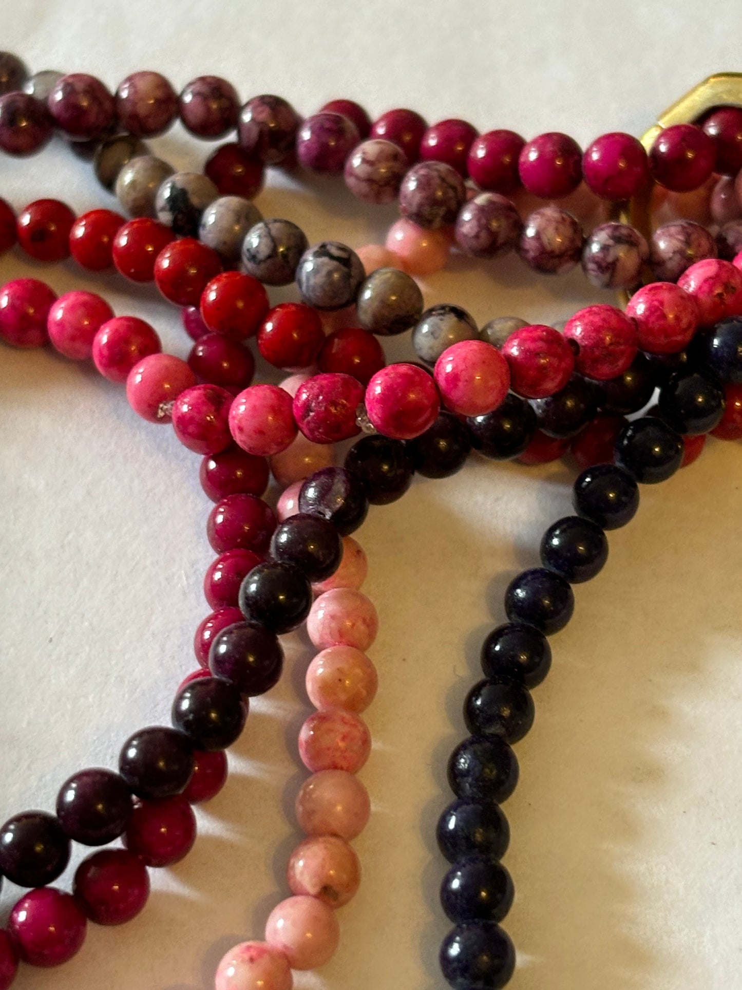 Red, Purple & Pink Multi bead necklace