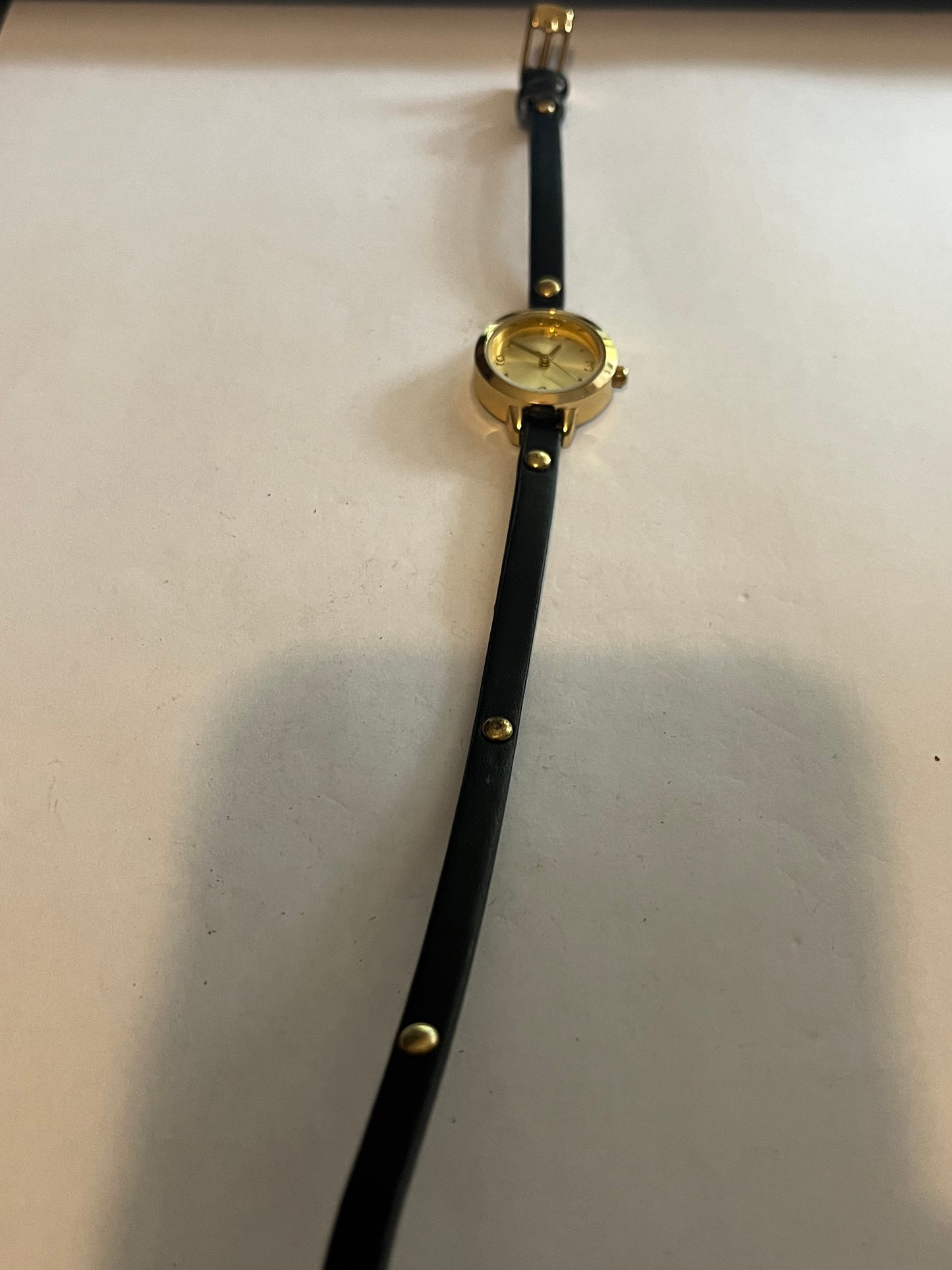 Claire's accessories black leather wrap watch - Untested