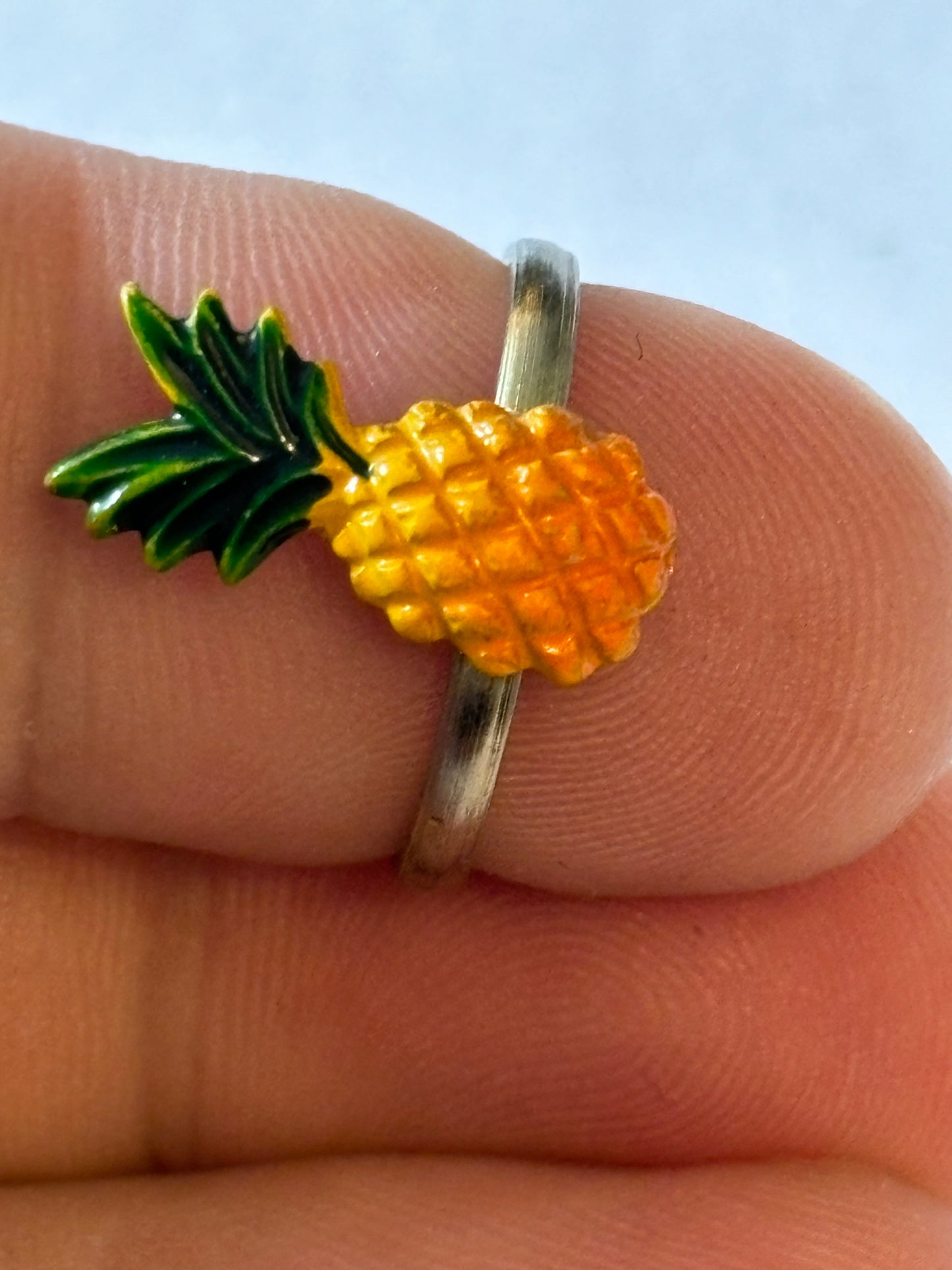 Small Silver Pineapple Ring