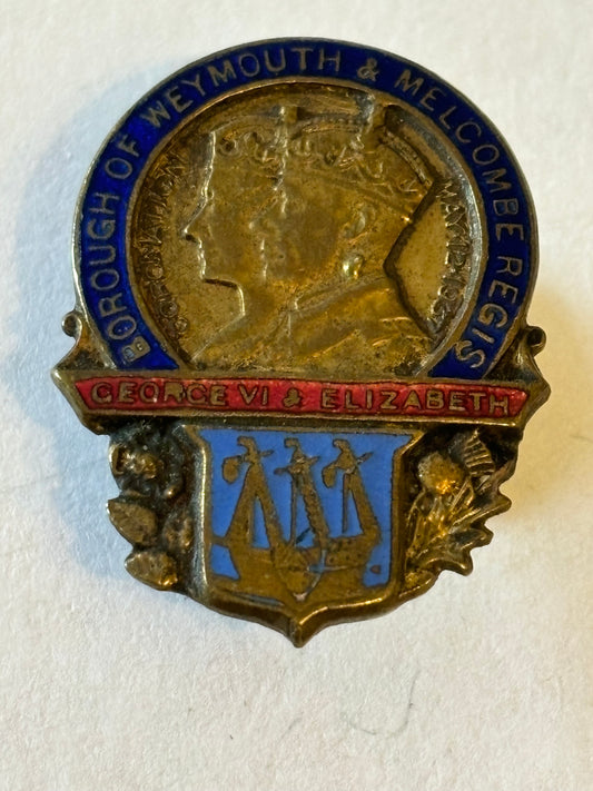 1937 George VI Coronation Badge - Weymouth & Melcombe Regis